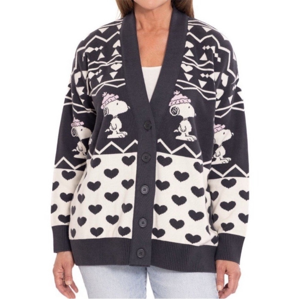 Peanuts Snoopy Button Cardigan - Picture 3 of 5